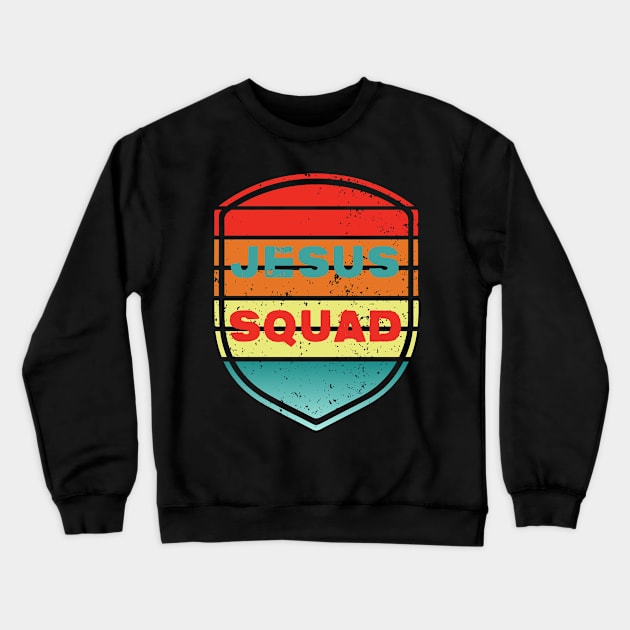 JESUS SQUAD SUNSET SHIELD Crewneck Sweatshirt by ApparelByBornAgain